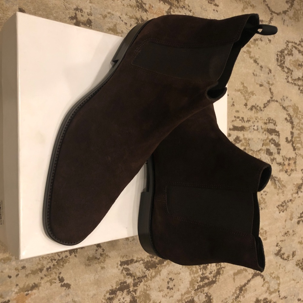 Sandro Marron Brown Suede Chelsea Boots - Picture 2 of 6